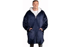 trekki Oversized Hoodie Blanket Sweatshirt, Wearable Blanket Hoodie Men Women with Zip, Comfy Fleece Hooded Blanket Adult