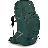 Osprey Aether Plus 100L Men's Backpacking Backpack, Green S-M | hiking pack, camping gear, overnight trail pack, Green color, S-M size