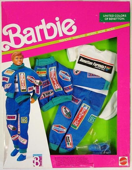 Amazon.com: Barbie Ken United Colors of Benetton Fashions driver de coche de carreras (1990): Toys \u0026 Games