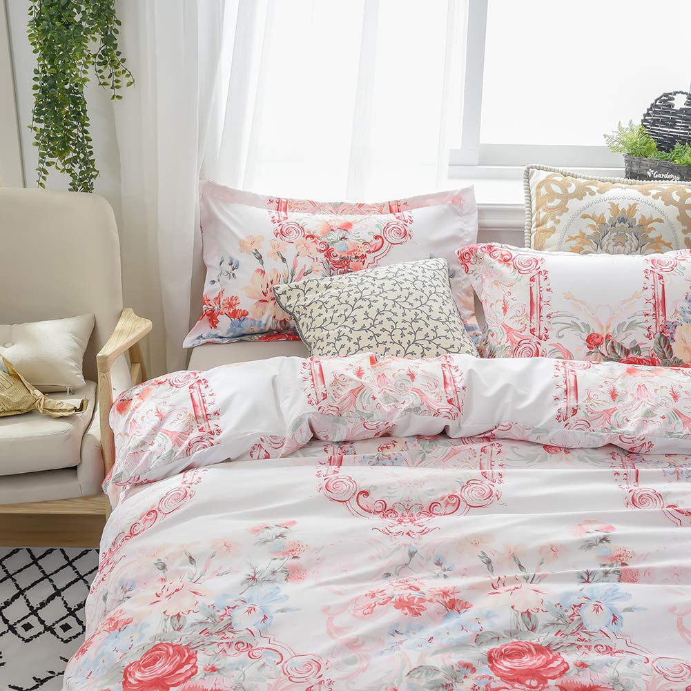 MH MYLUNE HOME Duvet Cover 3 Pieces Set- Ultra Soft Double Brushed Printed Microfiber Comforter Cover with 2 Pillow Case