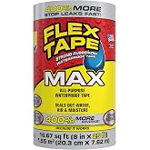 Flex Tape Strong Rubberized Waterproof Tape, Clear, 8 in x 25 ft, 1-Pack | Patch, bond, seal, repair, works underwater, strong adhesive, roof leaks, gutters, pipes, pools, boats, RV, UV resistant