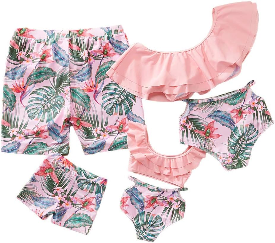 Family Matching Swimwear Two Piece Vintage Pineapple Printed Monokini Swimsuits
