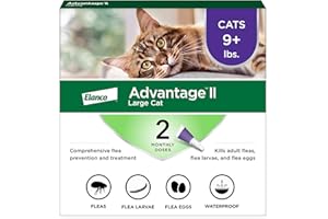 Advantage II Large Cat Vet-Recommended Flea Treatment & Prevention | Cats Over 9 lbs. | 2-Month Supply