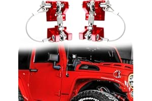 STANVEE JK Hood Latch, Hood Latch, Jeep Wrangler Hood Lock Kit, Pair of Stainless Steel Hood Latches, Applied to 2007-2018 Jeep Wrangler JK JKU Hood Latch Safety Latch Kit (Red)