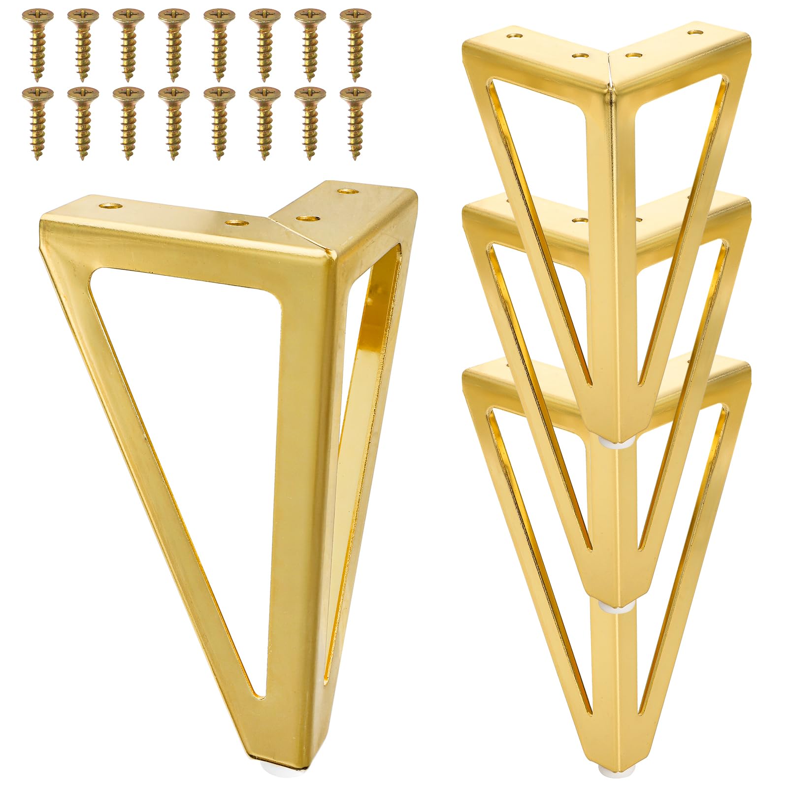 Photo 1 of WRINGKIT 6 Inch Gold Furniture Legs Set of 4, Modern Metal Furniture Feet with Floor Protectors, Heavy Duty Table Dresser Legs for Cabinet Sofa Feet DIY Replacement, Max Load 1322 Lbs
