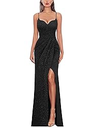 VFSHOW Womens 2025 Sparkly Formal Prom Maxi Dresses