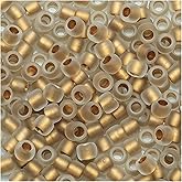 Toho Round Seed Beads 8/0#989F - Frosted Gold-Lined Crystal (8 Grams)
