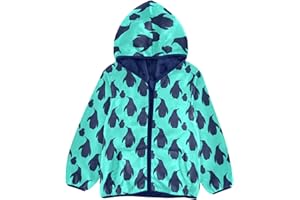 Aflyko Boys Fleece Coat Blue Zip-Up Hoodie Girls Outerwear Kids Hooded Jacket 3-10T