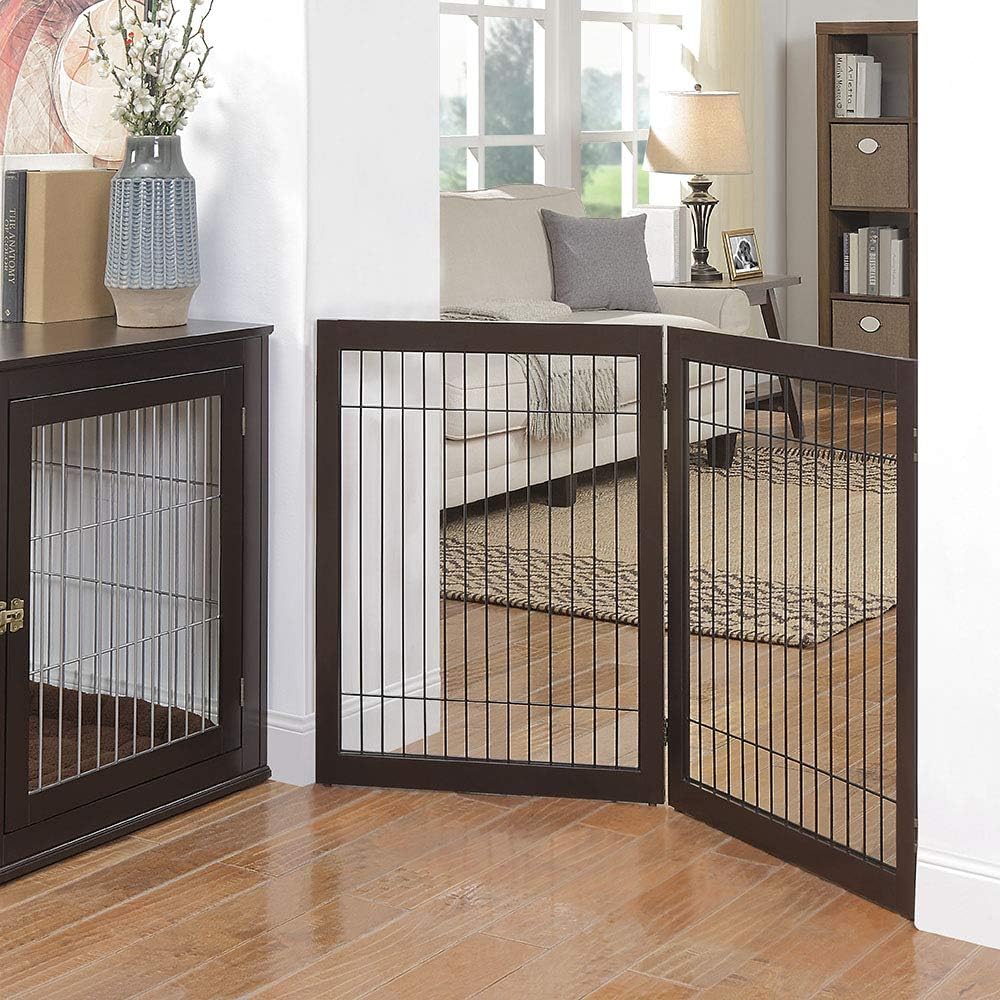 freestanding pet gate with cat door