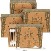 Baby Cotton Swabs 220 Count | Eco-Friendly &amp; Pure Cotton Buds | Double Tipped Safety Sticks | 100% Plant-Based &amp; Natural | Perfect for Baby Personal Care &amp; Skin Care
