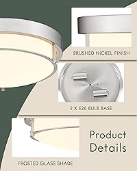 Cargifak Close to Ceiling Light Fixtures, Bushed