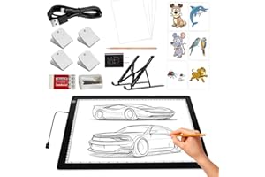 KOBAIBAN A3 LED Super Bright Light Box with Foldable Stand, Ultra-Thin Light Board for Diamond Painting, USB-C Power Light Table for Tracing, Light Pad for Sketching, Drawing, Weeding Vinyl (Black)