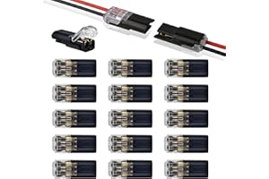 ARVINTAS 25 PCS Double-Wire Plug-in Connector, Pluggable 2 Pin 2 Way Led Strip Lights Connectors Low Voltage Wire Connector with Locking Buckle, Fast Connect Plugs Led Connectors for Strip Lights