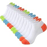 JOYNÉE Mens Ankle Athletic Running Tab Socks for Men 6 Pairs Low Cut Sports Workout Socks,Sock Size 10-13