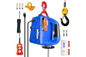 FITHOIST 1540LBS Electric Hoist Winch 3-in-1 | 1500W Portable Manual, Wired & Wireless Remote Control | 25ft Vertical & Horizontal Lift | Overload Protection for Towing and Lifting
