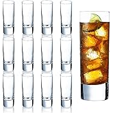 Farielyn-X Clear Heavy Base Shot Glasses 12 Pack, 2 oz Tall Glass Set for Whiskey, Tequila, Vodka