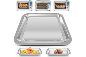ZUKAYEHOME Air Fryer Grill Pan for Emeril Lagasse Everyday 360 Air Fryer, 12''×10'' Stainless Steel Air Fryer Tray Accessories Grill Plate Crisper Plate Replacement Parts Rack, Not fit for Double doors Model