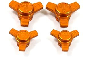 Dhawk Racing Aluminum Wheel Lock Offs Gold for Team Associated RC10 6192