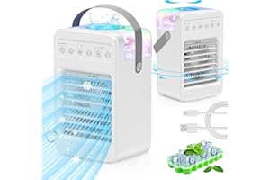 VERMINGET Portable Air Conditioners 2025,Mini Air Conditioners Portable for Room,Oscillating Small Mini AC with Timer,4 Speeds 2 Cool Mist,180°Oscillation Mini Air Conditioners for Room Kitchen Office