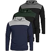 Real Essentials 3 Pack: Men's Mesh Long Sleeve Athletic Pullover Hoodie Sweatshirt Pockets UPF 50+ (Available in Big & Tall)