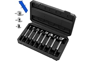 CATITO 8-Piece Forstner Drill Bit Set for Woodworking - HEX Shank, Forstner Bit, Wood Drill Bits for Holes, Hinge Cutter for 