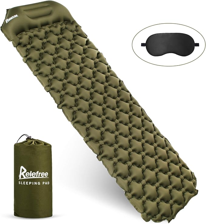 Relefree Camping Mat Sleeping Mat with Pillow Ultralight Folding