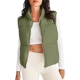 MEROKEETY Puffer Vest Women 2025 Fall Winter Sleeveless Jackets Lightweight Warm Stand Collar Quilted Zip Up Coat