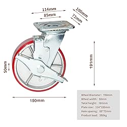 Nisorpa 6 inch Heavy Duty Casters Set of 4 Swivel