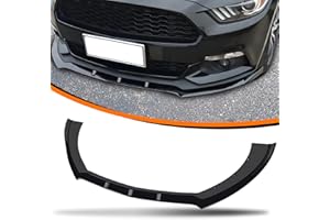 JOYOTO Car Front Spoiler Compatible with Ford Mustang 2015 2016 2017,ABS Front Bumper Lip Body Kit Spoiler,3pcs Glossy Black Car Splitter