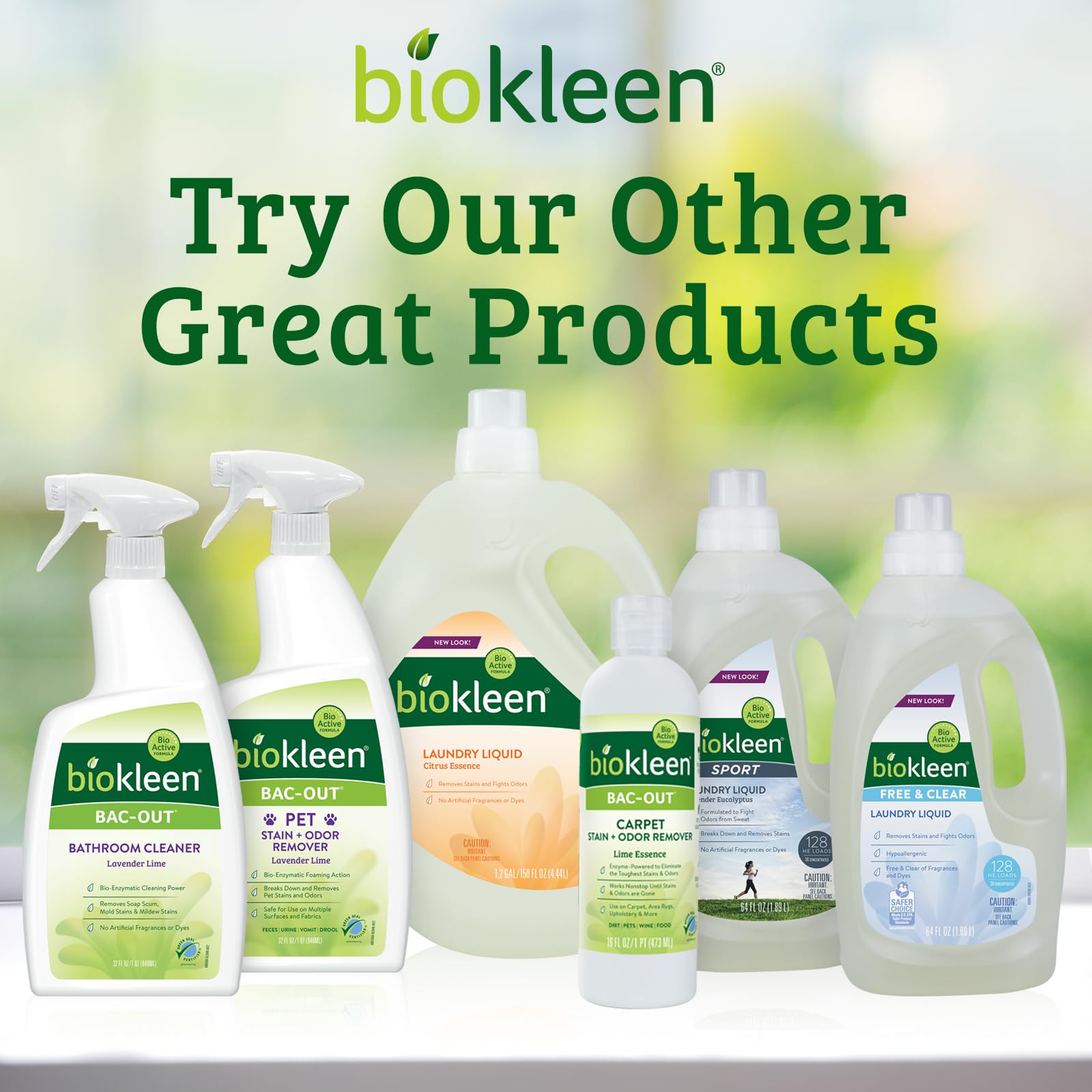 Biokleen Free & Clear Natural Liquid Laundry Detergent, Plant-Based, Unscented, Ultra-Concentrated - 300 Loads