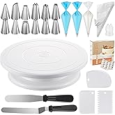Kootek 71PCs Cake Decorating Kit, Baking Supplies Tools - Includes Cake Stand Turntable, 12 Icing Piping Tips Set, 2 Frosting