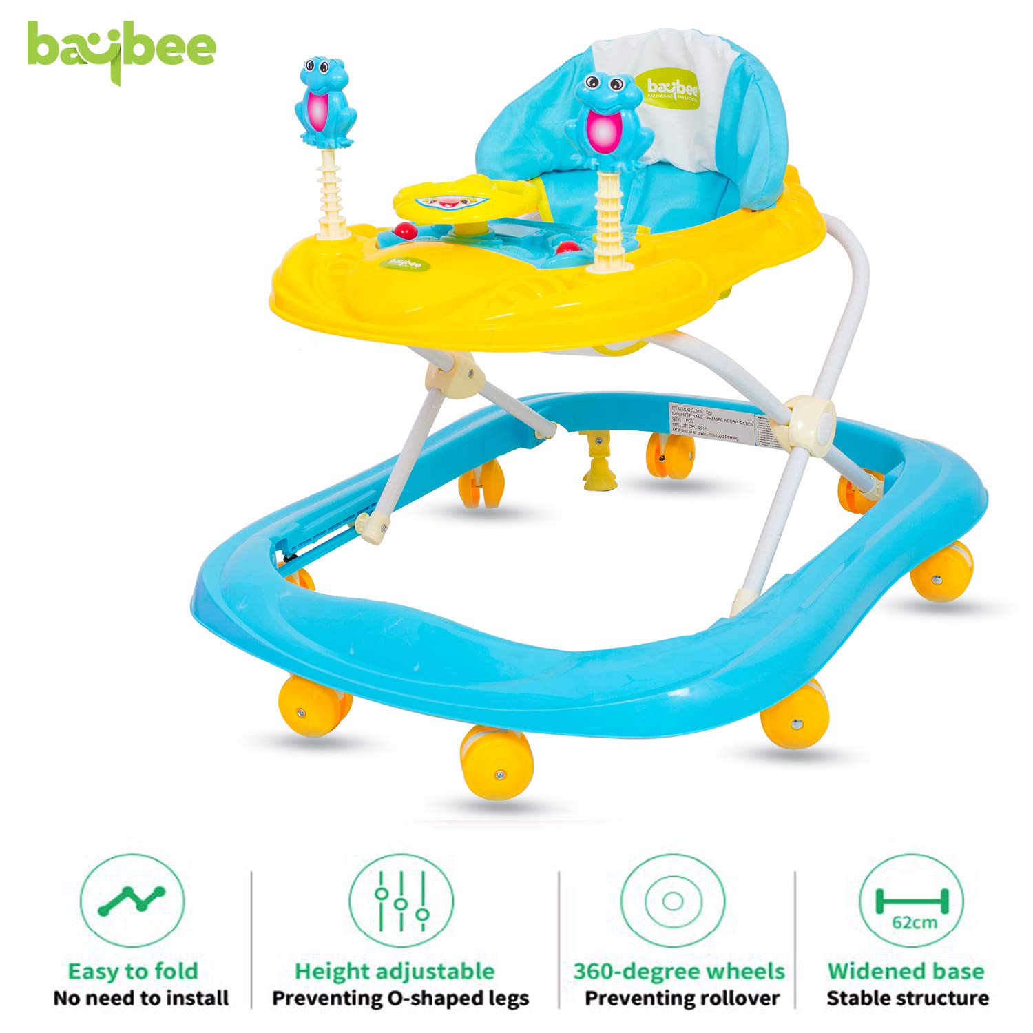 Buy BAYBEE Smart Witty Plastic Round Baby Walker with Adjustable Height