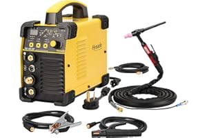 Hynade Digital Tig/Stick TIG180DP Tig Welder, 180Amp Dual Voltage 110V/220V High Frequency TIG Welding Machine, TIG/Stick 2 in 1 IGBT Digital Welding Machine Can Work with Foot Pedal (TIG180DP)