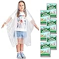 SWOGAA Disposable Rain Ponchos for Kids 6 Pack/Adults 10 and 6 Pack/Ponchos Family 6 Pack Extra Thicker Emergency Ponchos