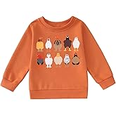 GLIGLITTR Chicken Shirt Toddler Boy Girls Thanksgiving Crewneck Sweatshirt Funny Turkey Long Sleeve Outfits Kids Fall Clothes