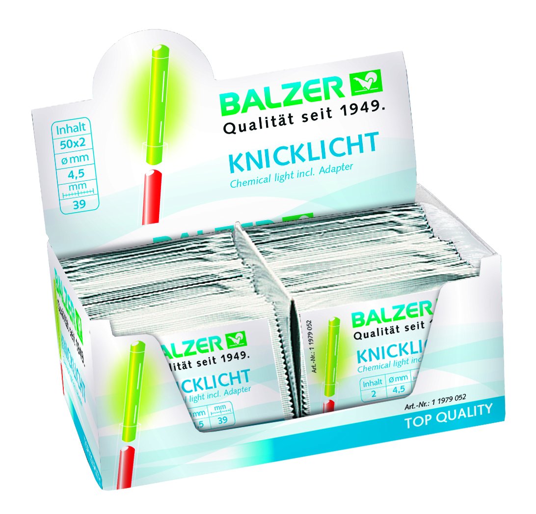 Balzer Glow Sticks Pack of 100, Fishing Glow Sticks, Exercise Band, Safety and Visibility