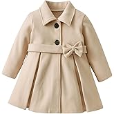 Yimoon Toddler Girls Dress Coat Wool Peacoat Long Fall Winter Jacket