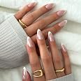 Glamnetic Press On Nails - Medium Almond, Glossy Fake Nails 30 Pc Full Kit | Everyday Pearl press on nails in 15 sizes. Frenc