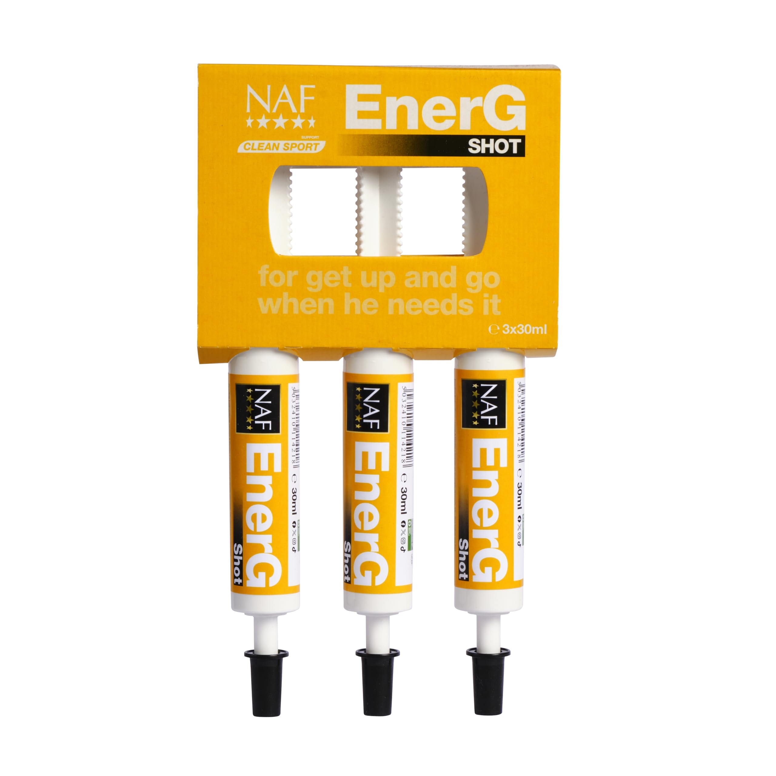 NAF EnerG Shot Syringes 3 x 30ml – Fast-Acting Iron & B Vitamin Boost for Horses – Supports Stamina, Recovery & Performance – Oral Paste Supplement