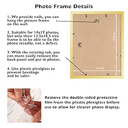 JCJMY 14x19 Picture Frame Gold for Poster Photo