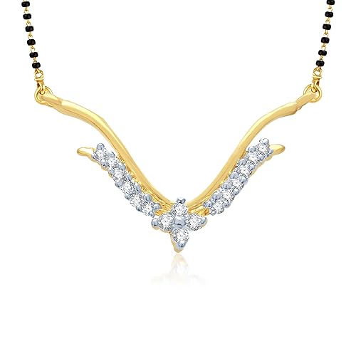 VK Jewels Traditional Gold and Rhodium Plated Alloy Mangalsutra for Women made with Cubic Zirconia - MP1004G [VKMP1004G]