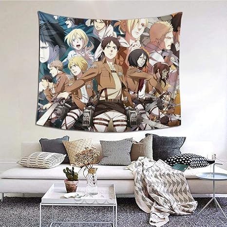 Amazon Co Jp 進撃の巨人23 多機能壁掛け おしゃれ モダンなアート 室内装飾 タペストリー 部屋 寝室 ウォール ポスター 背景布 窓カーテン リビングルーム ベッドルーム 装飾用品 結婚祝い新居祝いプレゼント150 130cm ホーム キッチン