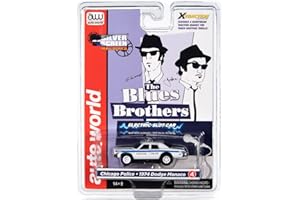 AW AUTO WORLD Auto World SC372-4 The Blue Brothers Chicago Police 1974 Monaco HO Scale Electric Slot Car