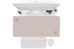 Pixio Mouse Pads - 36 x 16 inch XXL Checker Frogs Pink Multifunctional Large Desk Mats for Gaming, Office, Desktop Anti-Slip Waterproof Washable Computer Mouse Mat