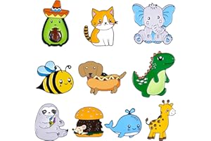 BATIYEER 10 Pieces Cute Animal Pins Enamel Pins Backpack Jackets Lanyard Pins Backpacks Decorative Pins for Bookbags Lapel Pin Clothes Accessories