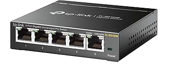 TP-Link TL-SG105E 5-Port Gigabit Unmanaged Pro Switch (Plug und Play, Gigabit Ports, Metallgehäuse, VLAN, QoS, Lifetime warra