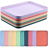 10 Pack Plastic Art Trays, Stackable Craft Tray for DIY Projects, Painting, Beads - Activity Trays for Classroom, Home, Organizing Supplies (12 x 8.66 Inches, 10 Colors)