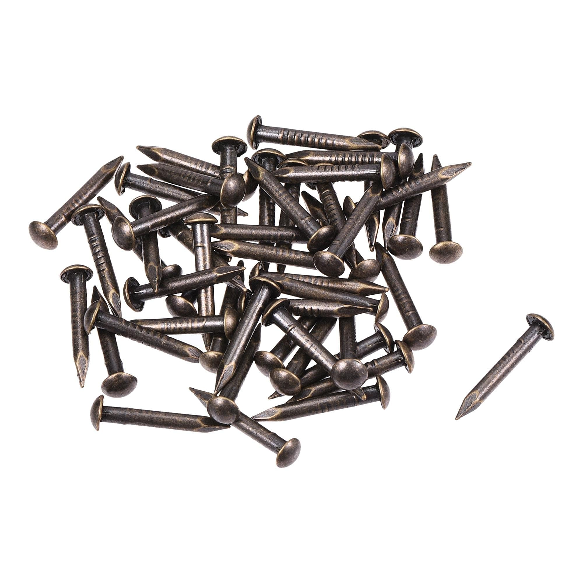 TOP-VIGOR 50Pcs Hardware Nails, 2mmx15mm Brass Nails and Pins Assortment, Wall Pins Tacks Nails for Woodworking, Panel Pins for Hanging Picture, Frame, Mirror, Furniture, Construction