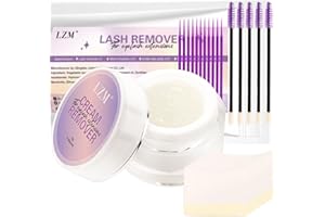 LZM Lash Remover for Lash Extensions,10g/0.35 oz Eyelash Extension Remover Cream Fast Dissolve Eyelash Glue, Lash Removal Low Irritation for Sensitive Skin with 25pcs Remover Tools