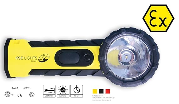 KSE-LIGHTS GmbH 8890 LED-Handlampe mit rechtwinkligen Leuchtkopf - ATEX 1G / M1 -Zulassung